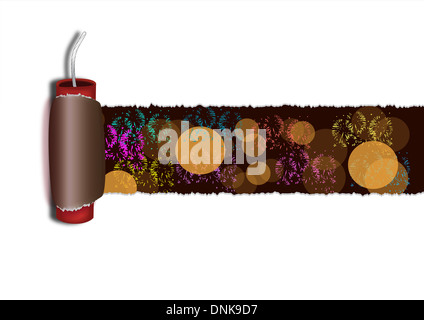Diwali firecracker with firework display isolated on white background Stock Photo