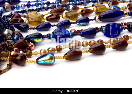 colourful beads background on white Stock Photo