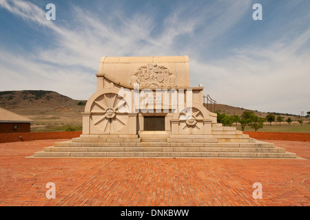 Granite Jaw-bone Wagon Monument at The Blood River Heritage Site Stock Photo