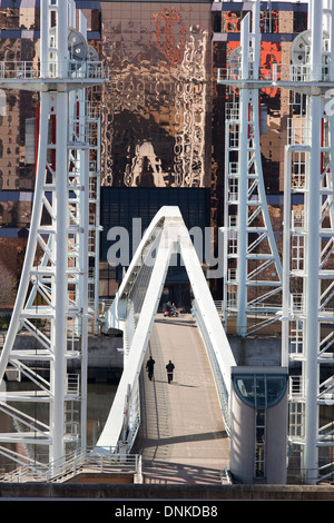 Millennium Bridge at Salford Quays Stock Photo