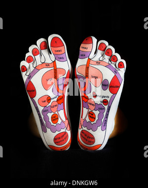 Foot reflexology chart Stock Photo - Alamy