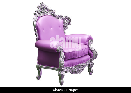 Baroque armchair with tpink worker strikes Stock Photo