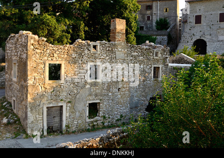 Plomin Istria Croatia old fisherman village details ruined house without a roof Stock Photo