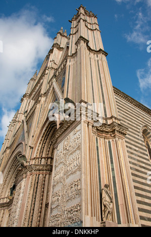 Italy, Umbria, Orvieto. The Cathedral of Orvieto or Duomo of Orvieto. 13th century Gothic masterpiece.