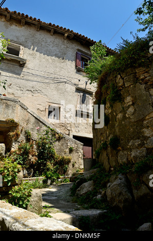 Plomin Istria Croatia old fisherman village details Stock Photo