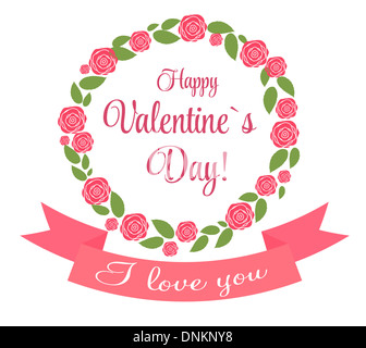 Vector St Valentine day's greeting card Stock Photo - Alamy