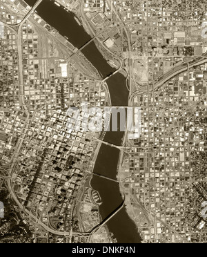 aerial photo map of Portland, Oregon, 1990 Stock Photo