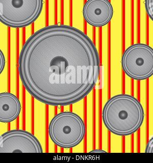 Speakers seamless background. Vector illustration. Stock Vector