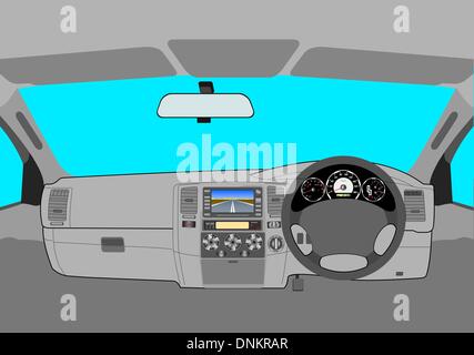 The car without a driver on the road. Stock Vector