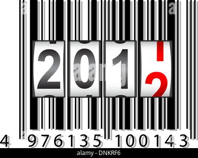 2012 New Year counter, barcode, vector. Stock Vector