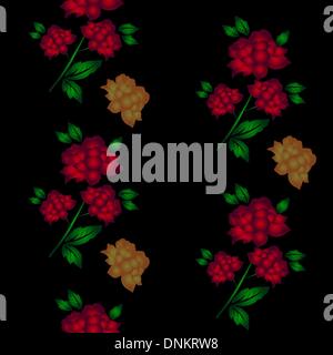 Seamless wallpaper a seam with flower and leaves Stock Vector Image ...
