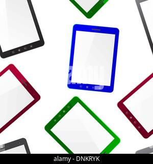 Vertical Tablet computer, seamless wallpaper, vector illustration Stock Vector