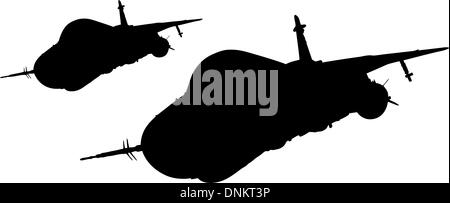Collection of different combat aircraft silhouettes. vector ...