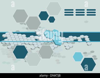 Background featuring hexagons. Stock Vector