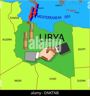 Stop military operations in Libya. Stock Vector