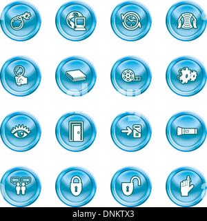A set of computer and internet icons Stock Vector