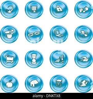 Series of icons relating to the internet and Computing. Stock Vector