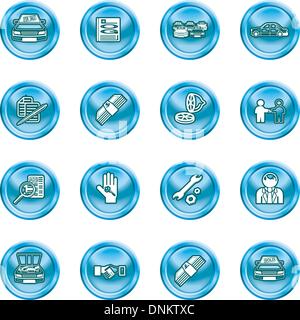 Icons or design elements related to purchasing a car. Stock Vector