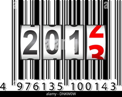 2013 New Year counter, barcode, vector. Stock Vector