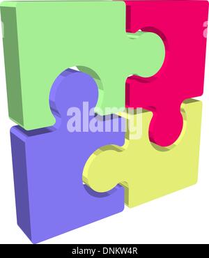 Illustration of Jigsaw puzzle pieces Stock Vector