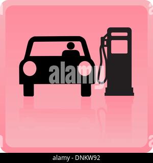 Icon of the car refueling with gasoline Stock Vector