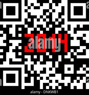 2014 New Year counter, QR code vector. Stock Vector