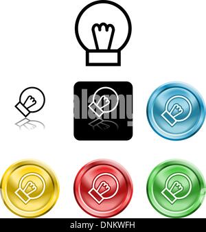 Several versions of an icon symbol of a stylised lightbulb Stock Vector