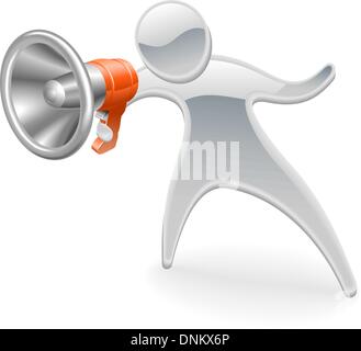 Metallic cartoon mascot character megaphone concept Stock Vector Image ...