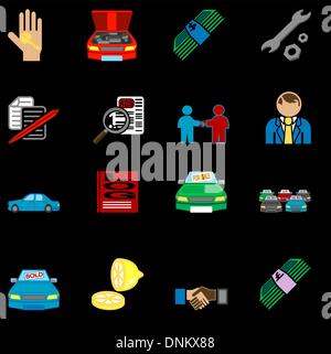 icons or design elements related to purchasing a car Stock Vector