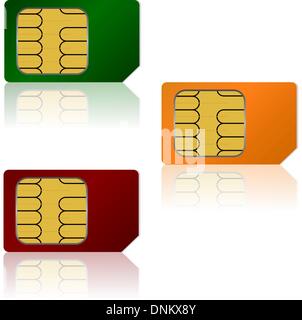 Set vector SIM cards. Stock Vector