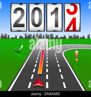 2014 New Year counter, vector. Stock Vector