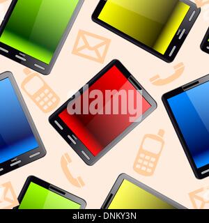 Vertical Tablet computer. Seamless wallpaper. Stock Vector