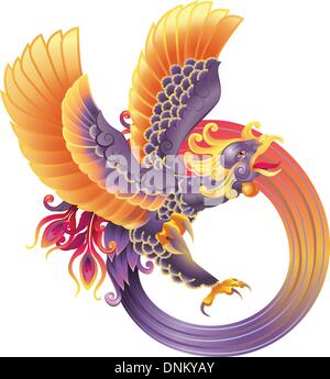 Phoenix logo of mythological bird vector illustration Stock Vector ...