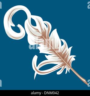 quill feather Stock Vector