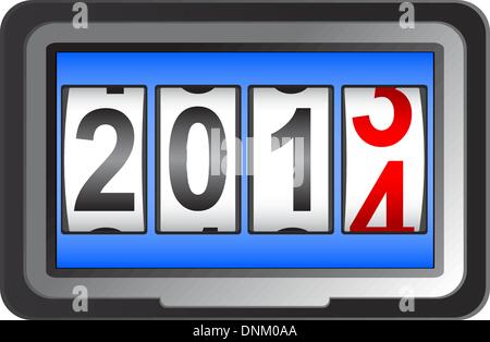 2014 New Year counter, vector. Stock Vector