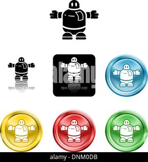 Several versions of an icon symbol of a stylised robot Stock Vector