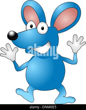 A vector illustration of a cartoon mouse waving Stock Vector