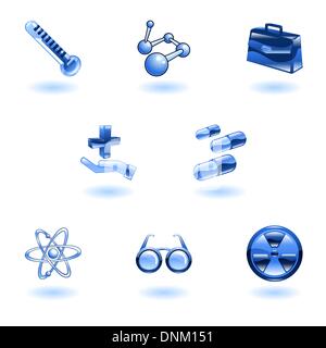 A set of shiny glossy medical icons Stock Vector