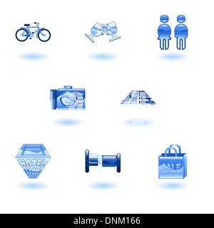 Tourist locations icon set Icon set relating to city or location information for tourist web sites or maps etc. Stock Vector