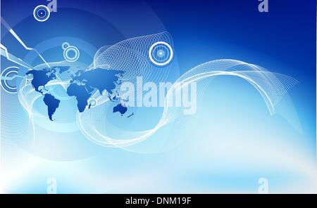 An abstract corporate business background symbolising the concept of global business, communications and travel or people or inf Stock Vector