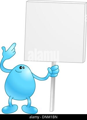 Blue wants you to look at his sign. Look at it! Stock Vector