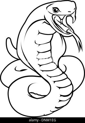 An illustration of a stylised snake or cobra perhaps a snake tattoo Stock Vector