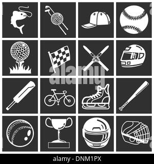 A set of sports icons / design elements. Vector art in Adobe Illustrator 8 EPS format. Can be scaled to any size without loss of Stock Vector