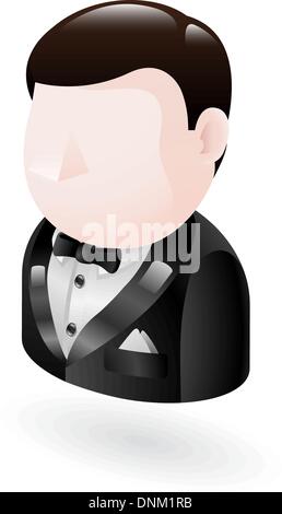 Illustration of a spy in a tuxedo Stock Vector