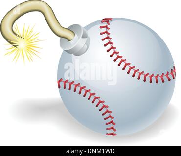Time bomb in shape of baseball ball concept. Represents countdown to explosive event or baseball crisis Stock Vector