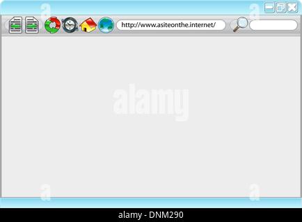An illustration of an internet web browser with copyspace if required Stock Vector