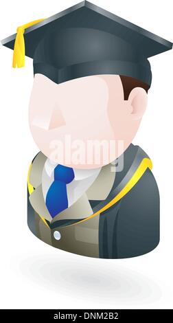 Illustration of a teacher in graduation cap Stock Vector