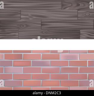 Brick and wood Textures seamlessly tileable Stock Vector