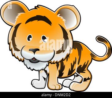 A vector illustration of a cute tiger Stock Vector