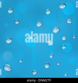 Water drops on glass illustration. Can be tiled seamlessly to form larger background. Stock Vector